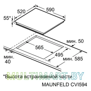 Индукционная варочная панель MAUNFELD CVI594SF2MDGR Lux картинка 6